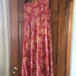 Floral one shoulder maxi dress